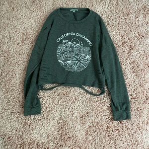 Charlotte Russe ripped long sleeve top